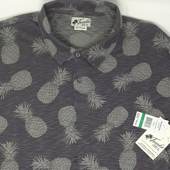 Trunks Surf and Swim Co Men's David Pineapple Polo - Picture 2 of 6